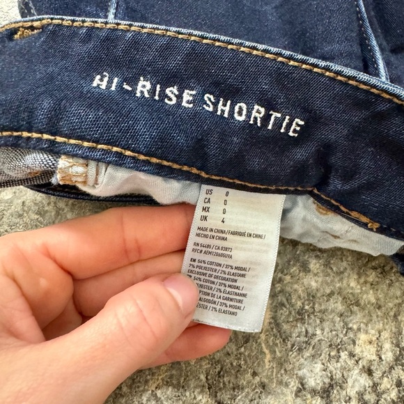 American Eagle Outfitters Blue Jean Shorts High-Waisted Cut-Off - Picture 4 of 4